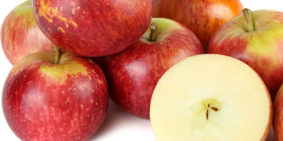 Fuji apples are medium to large. The thick skin