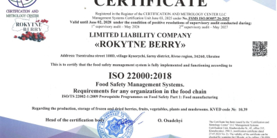 ROKYTNE BERRY to nowoczesna firma przetwórstwa owoców. Mrożenie szokowe