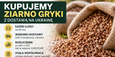 **APK ZERNOGRAD – KUPUJEMY ZIARNO GRYKI!** Ukraińska firma **APK