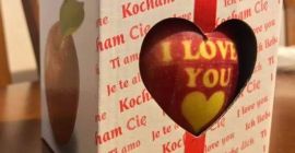 Sprzedam jabłka walentynkowe z napisem I LOVE YOU na