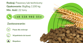 OTRĘBY PSZENNE GRANULOWANE. Oferujemy w ciągłej sprzedaży otręby pszenne