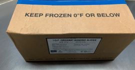 Banan , banany mrożone w plastrach organiczny o grobości