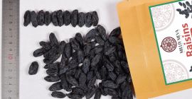 Czarne rodzynki z Uzbekistanu, produkowane z naturalnie suszonych na