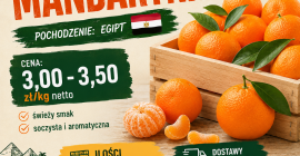 Mandarynka, kraj pochodzenia Egipt, ilości Tirowe/paletowe info. +48 [telefon]