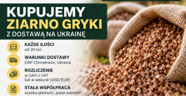 **APK ZERNOGRAD – KUPUJEMY ZIARNO GRYKI!** Ukraińska firma **APK